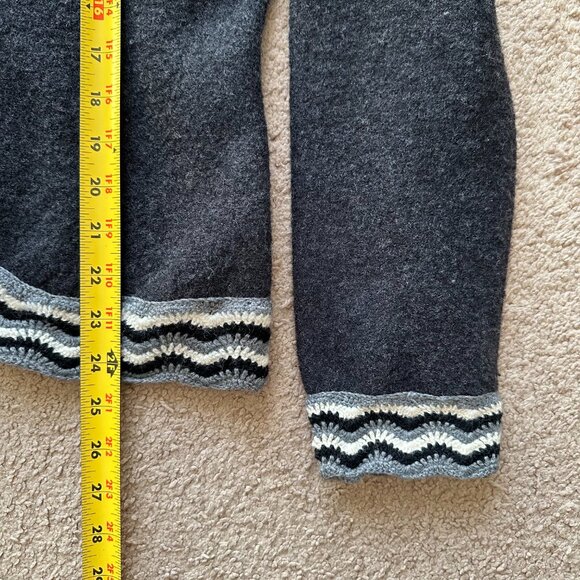 Willi Smith Sweater Womens Small 100% Wool Cardigan 1 Button Close Grey - Picture 7 of 10